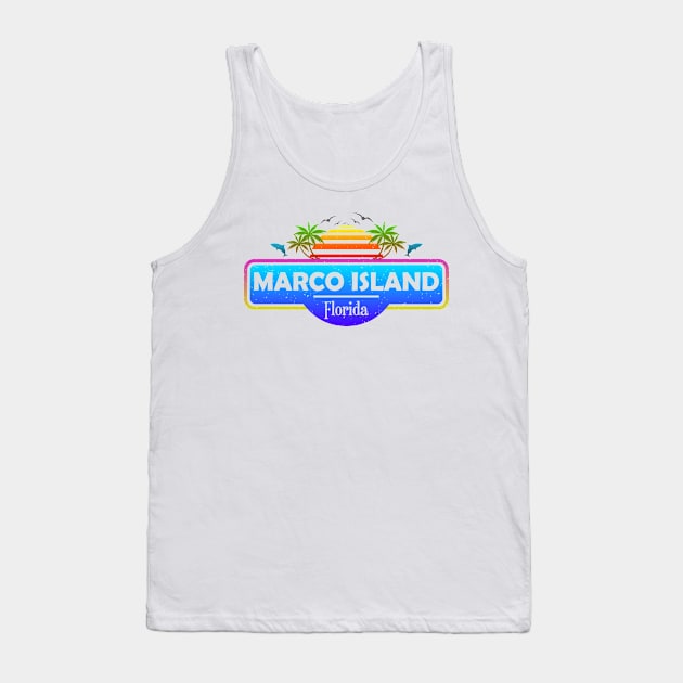 Marco Island Beach Florida, Palm Trees Sunset Summer Tank Top by Jahmar Anderson